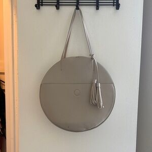 REMI/REID Anthropology Textured Gray Leather Bag